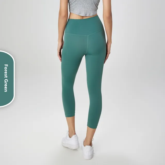 New Fitness Yoga No T line Nude High waist Beautiful Buttocks Cropped Forest Green - Shop at LoveMi
