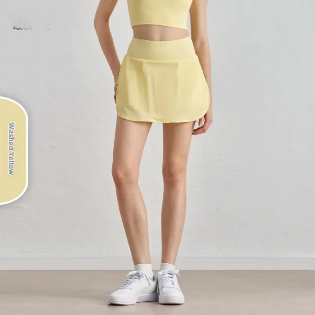 Women's Cool Sunscreen Tennis Sports Yoga Culottes Washed Yellow - Shop at LoveMi