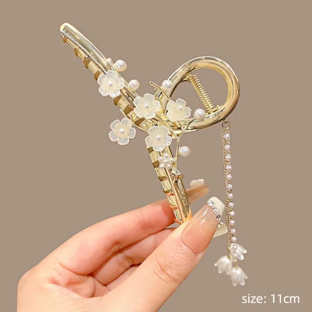 Women's Fashion Large Butterfly Tassel Barrettes Five Flowers And Branches - Shop at LoveMi