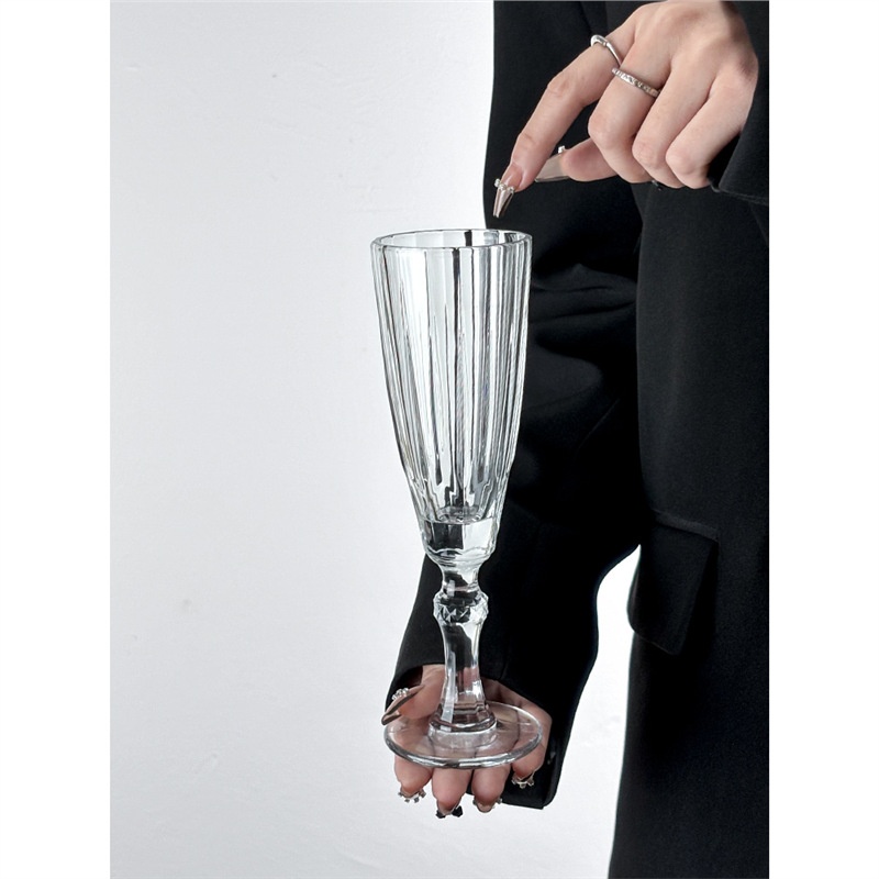 كأس شامبانيا فرنسي سميك بنقش الألماس