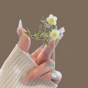 Bamboo Leaf Flower Barrettes
