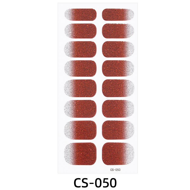 Pure Color Nail Stickers Onion Powder Gradient Manicure