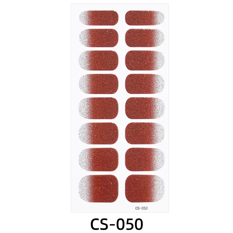 Pure Color Nail Stickers Onion Powder Gradient