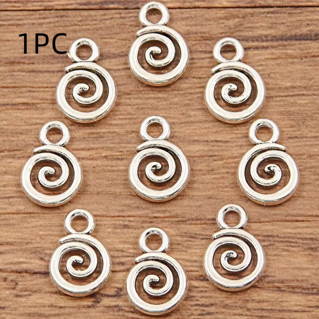 Double-sided Hollow Circle Pendant Alloy Ornament Small Accessories - No1 7X11Mm
