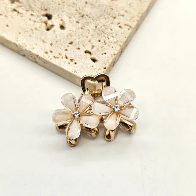 Mini Flowers Small Hair Accessory Hair Accessories Trumpet Simplicity Creamwhite Double Flower - Shop at LoveMi