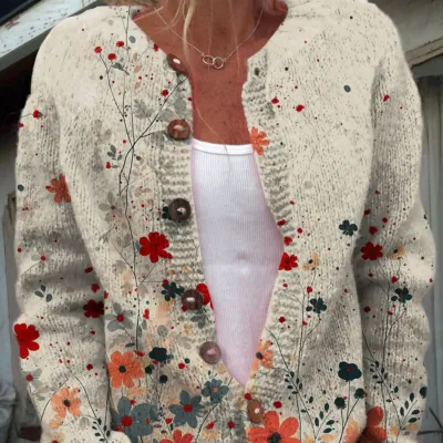 3D Digital Printing Cardigan Knitted Coat Women's Clothing - Hwj 47E23F8E4-5Xl