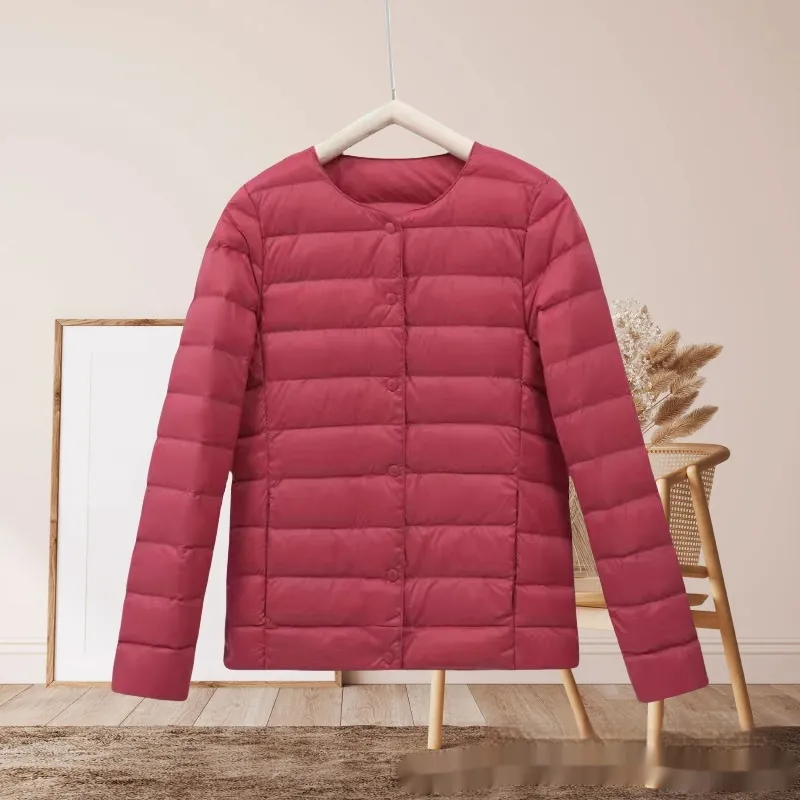 Short Autumn And Winter Lightweight Cotton-padded Jacket Women - Red