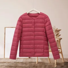 Short Autumn And Winter Lightweight Cotton-padded Jacket Women - Red - View 1