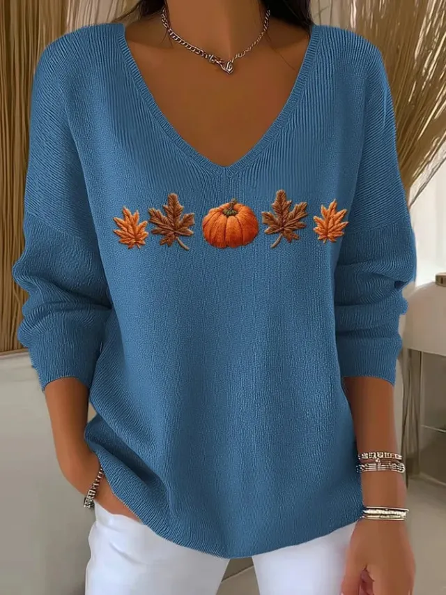 V neck Long Sleeve Pullover 3D Digital Printing Women's Top T shirt 3 Style 4Xl - Shop at LoveMi