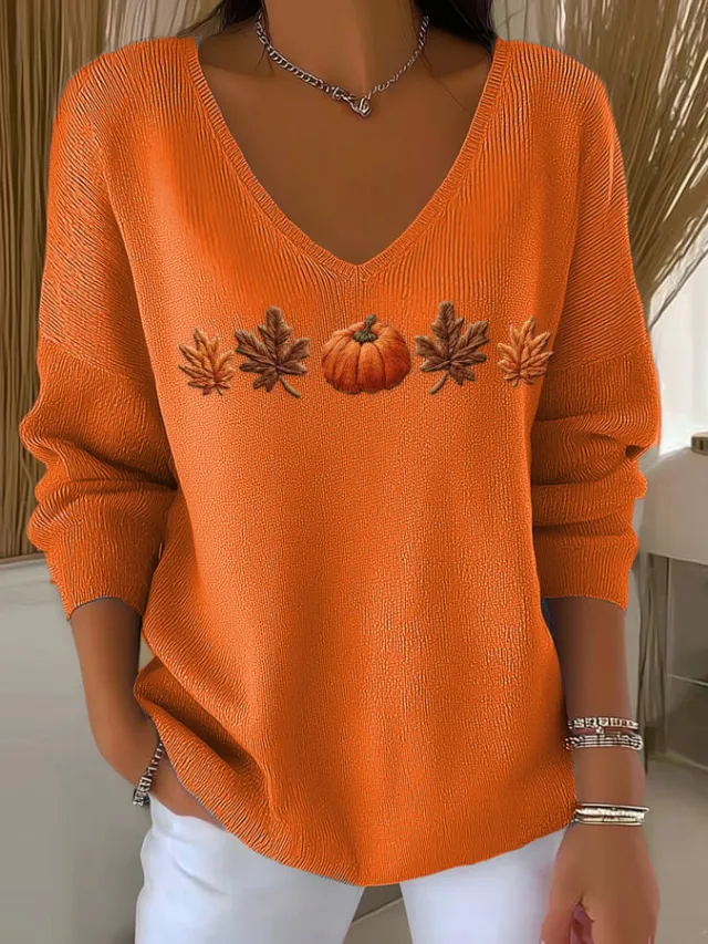 V neck Long Sleeve Pullover 3D Digital Printing Women's Top T shirt 6 Style Xl - Shop at LoveMi
