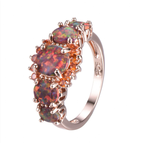 European And American Fashion Opal Diamond Women's Ring
