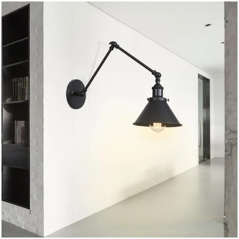 Rocker Arm Wall Lamp Bedroom Bedside Nordic Internet Celebrity Retractable Folding