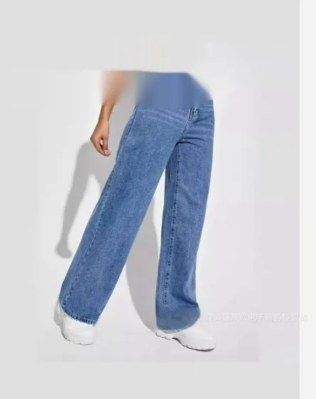 Loose Washed-out Jeans Retro Fashion Casual All-matching - Dark Blue - View 1