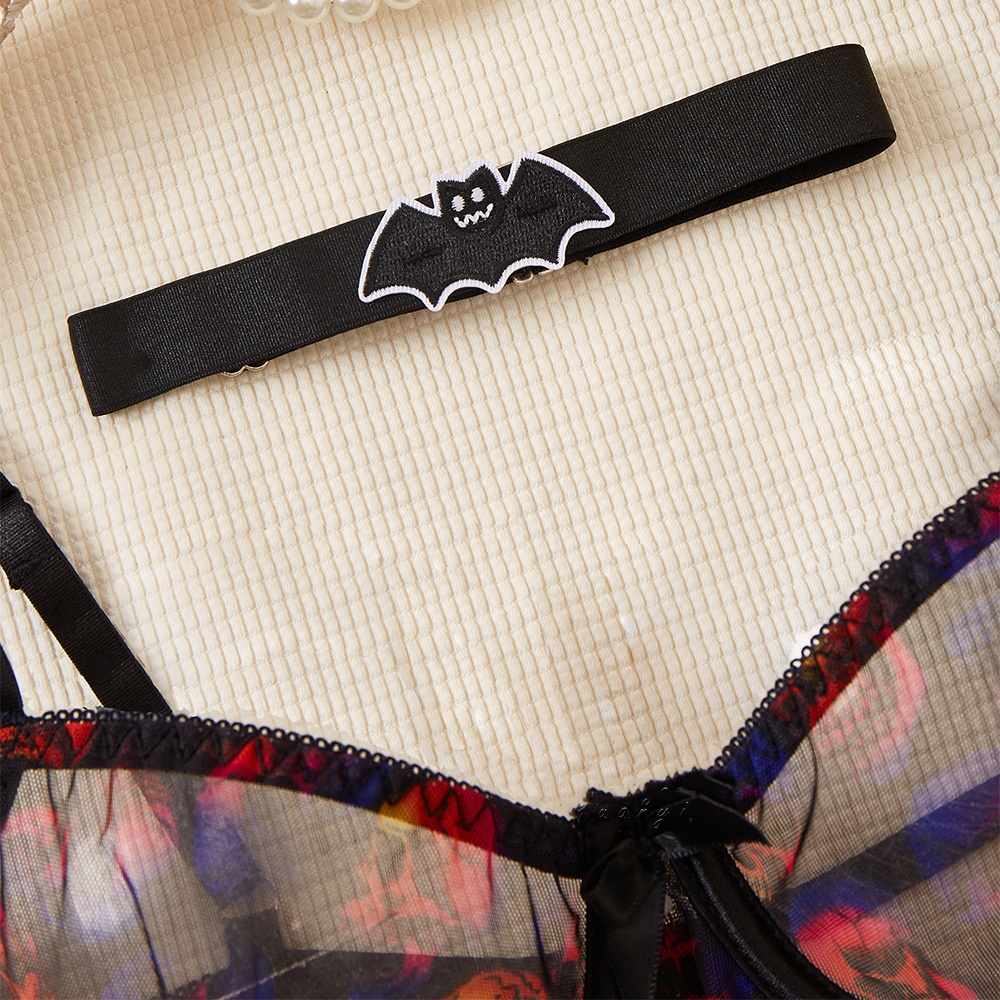 Women's Halloween Skull Printed Sexy Lingerie Suit