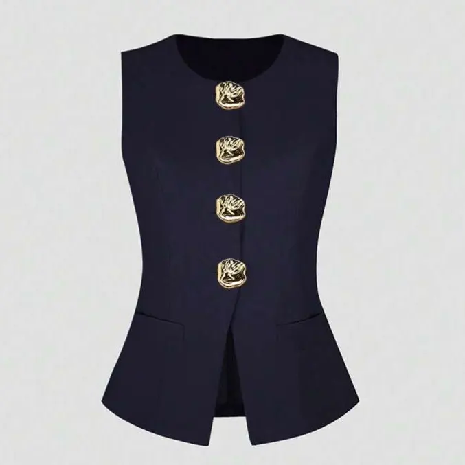 Sleeveless Round Neck Vest Fashion Women's Wear Elegant Waist-tight