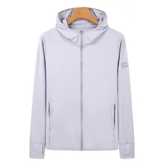 Women's Long-sleeved Summer Breathable Lightweight Coat Ice Silk Outdoor Clothing - Gray - View 1