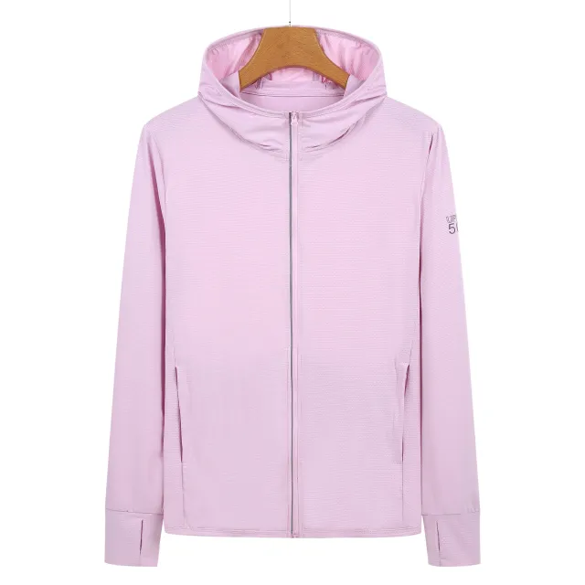 Women's Long sleeved Summer Breathable Lightweight Coat Ice Silk Outdoor Clothing Light Pink - Shop at LoveMi