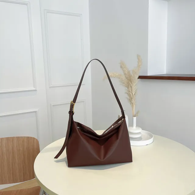 Shoulder Large Capacity Simple Tote Bag Coffee - Shop at LoveMi
