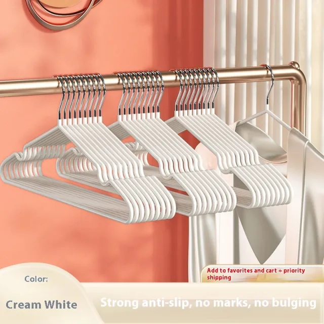 Bold Stainless Steel Non slip PVC Coated Hanger Beige - Shop at LoveMi