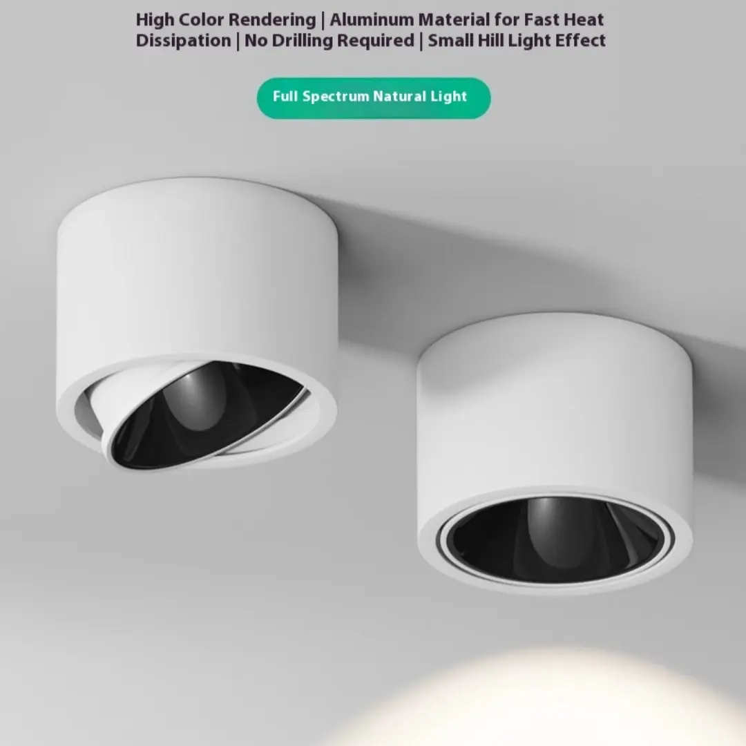 Ultra-thin Surface Mounted Spotlight Adjustable Angle Ceiling