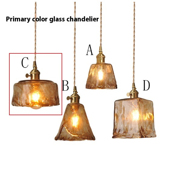 Retro Retro Brass Amber Glass Lamp