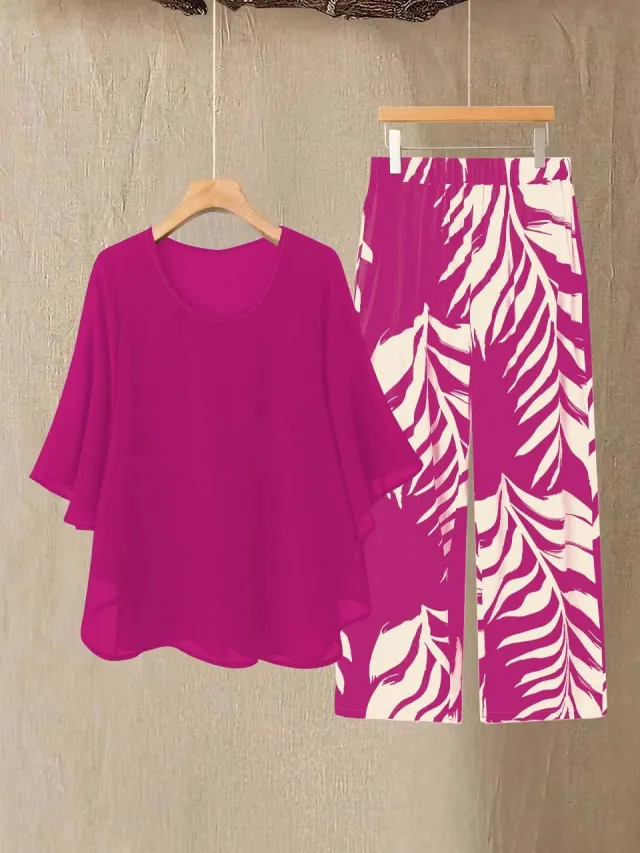 Women's Chiffon Fashionable Elegant Loose Suit Red - Shop at LoveMi