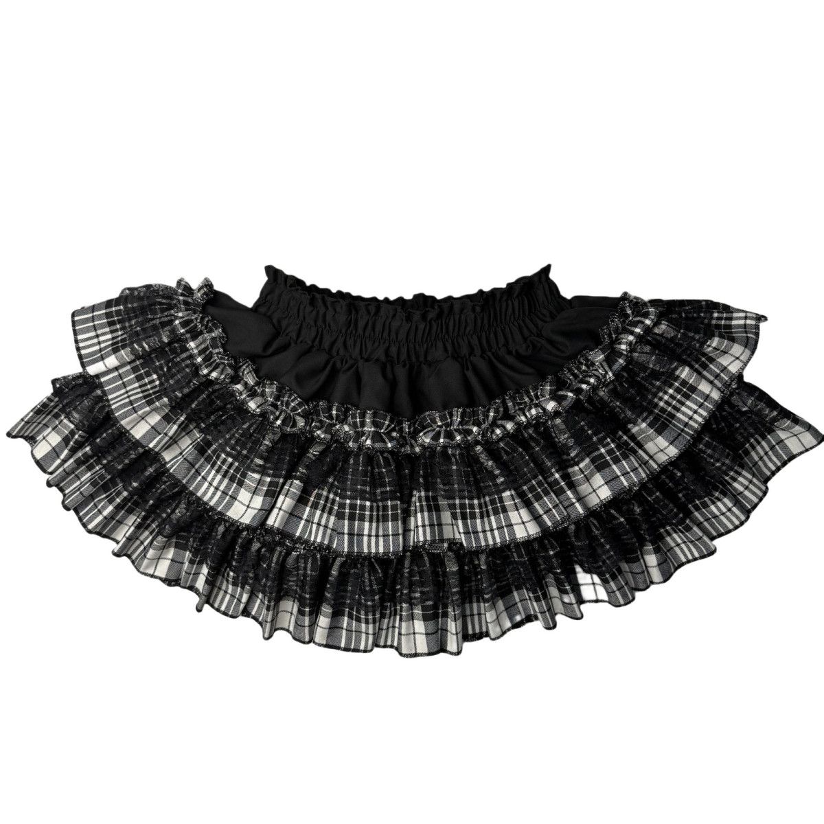 Dark Yabi Sweet Cool Hot Girl Punk Black Red Grace Puffy Cake Skirt With Lining