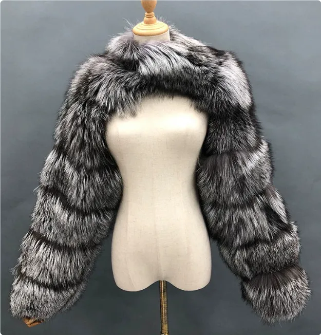 Fur Coat Fox Fashion Faux Autumn And Winter Coat Silver Fox - Shop at LoveMi