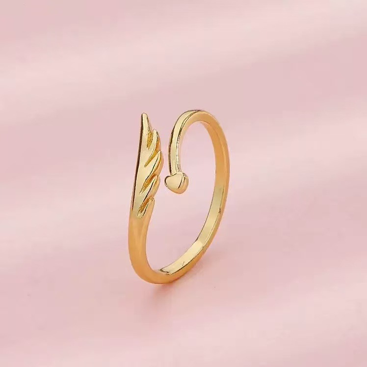 Angel Wings Love Heart-shaped Ring Simple Ins