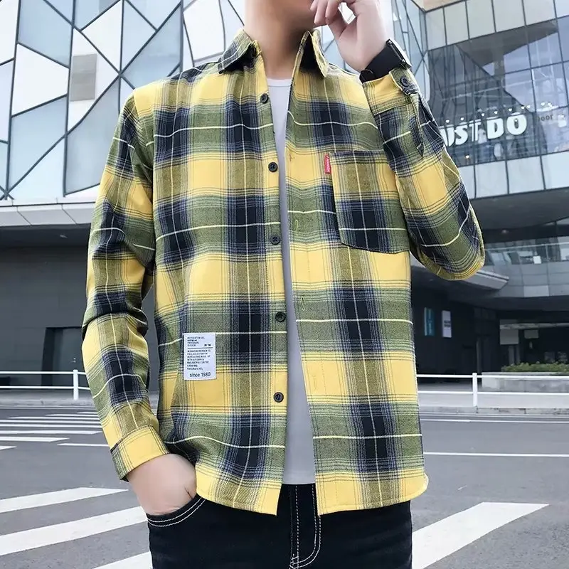 Men's Warm Thickened Korean Slim Fit Shirt Trendy Handsome Coat