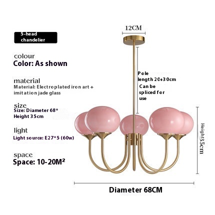 Retro Bedroom Chandelier Living Room Children’s Room Lamps