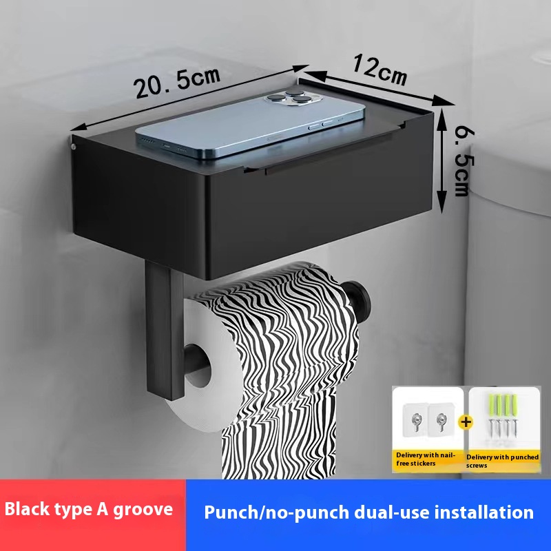 Stainless Steel Wipes Rack Bathroom Multi-functional Punch-free