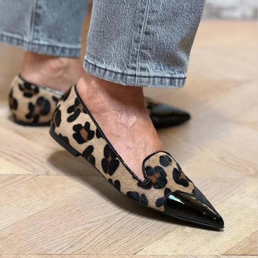Women's Shoes Fashion Pointed Leopard Print Shallow Mouth Pumps - Khaki
