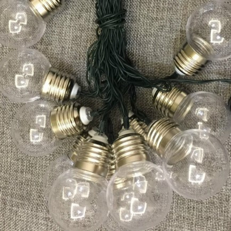 Outdoor Atmosphere Solar-powered String Lights – Transparent Light Bulb, 10 M 40 Lights Solar Model