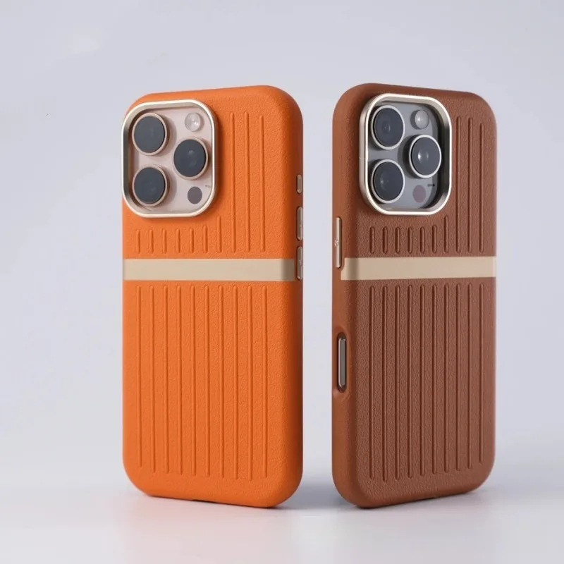 Corrugated Magnetic Phone Case Business Leather