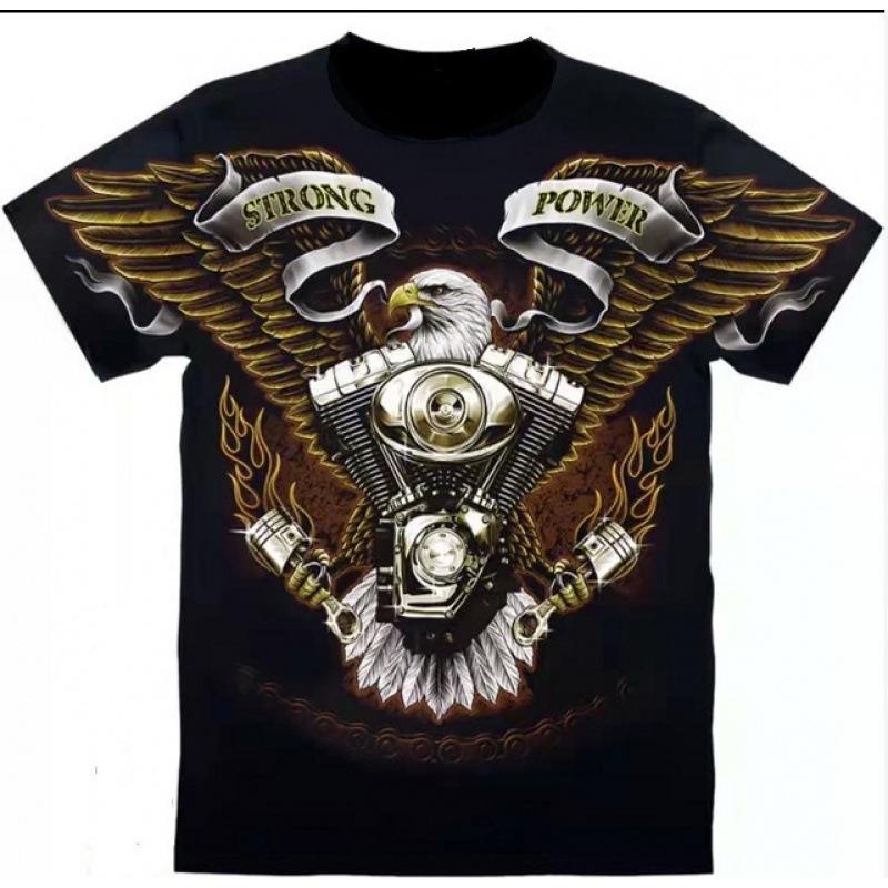 Printed Short-sleeved Leisure Motorcycle