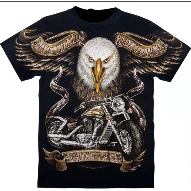 Printed Short-sleeved Leisure Motorcycle