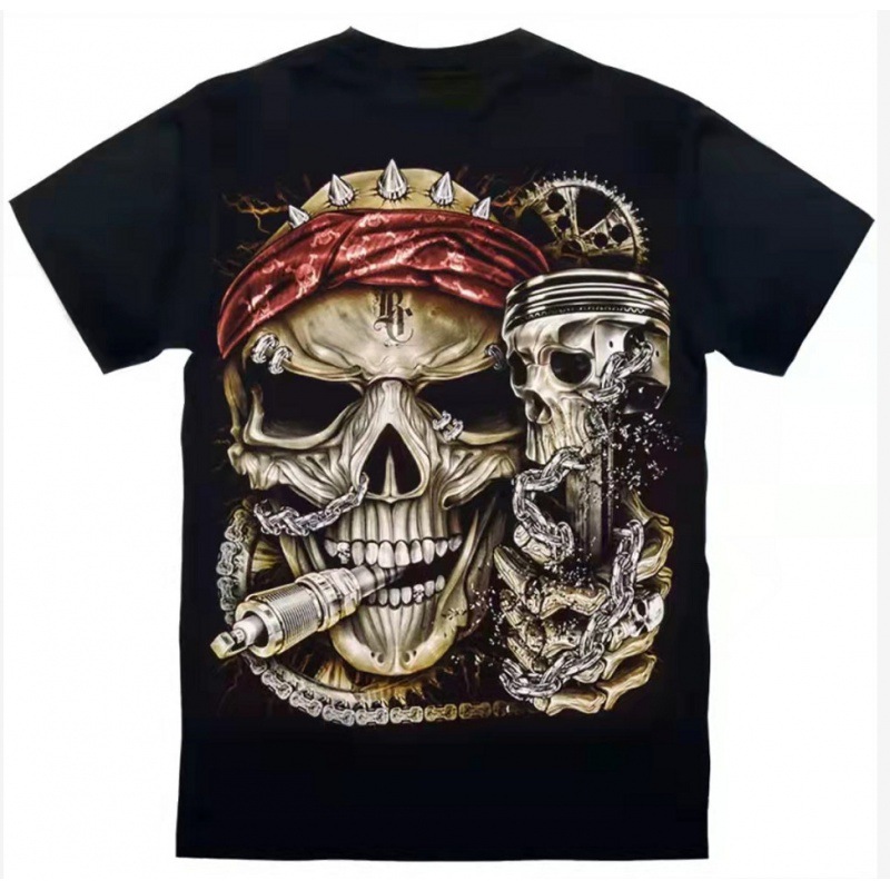 Printed Short-sleeved Leisure Motorcycle