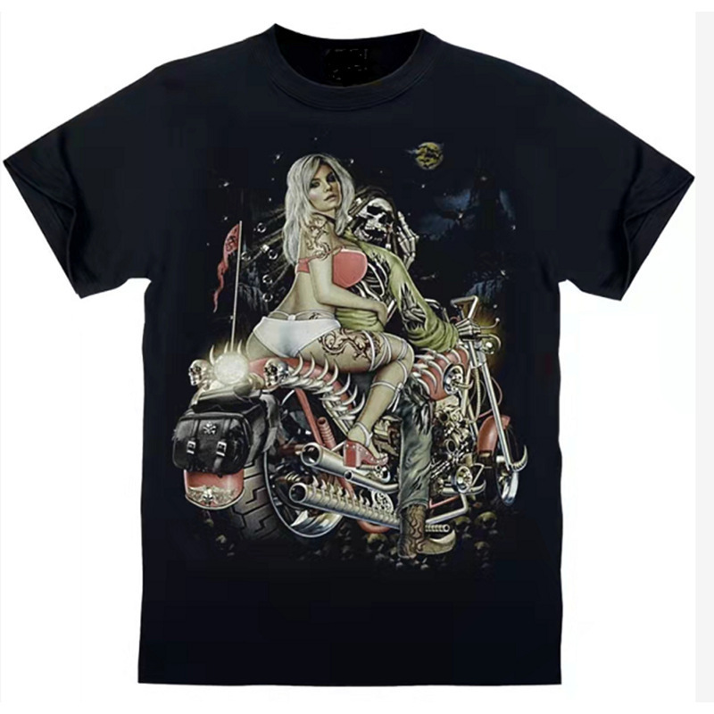Printed Short-sleeved Leisure Motorcycle