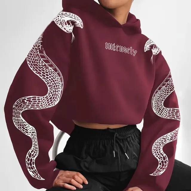 Printed Hooded Pullover Loose Retro Sweater A2590685 - Shop at LoveMi