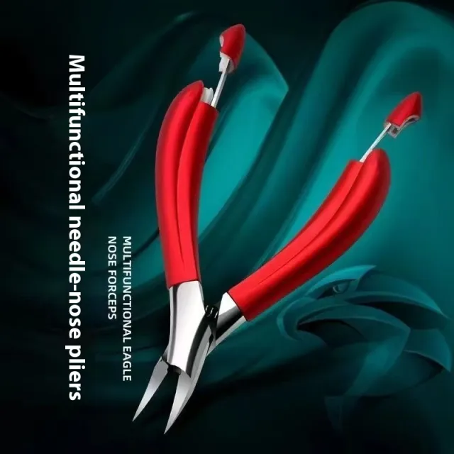 Ingrown Nail Bent Nose Plier Pedicure Nail Cuticle Nipper Stainless Steel Red - Shop at LoveMi
