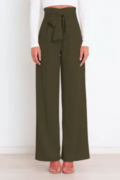 Women's Fashion All-matching Casual Wide-leg Trousers - Olive Drab - View 1