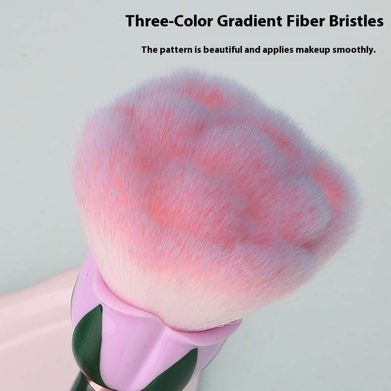 فرشاة مكياج كبيرة الحجم مع رأس خشبي مفرد لتنظيف الغبار