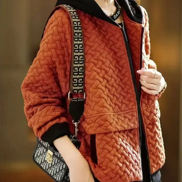 Texture Bubble Zou Hooded Jacket Tan - Shop at LoveMi
