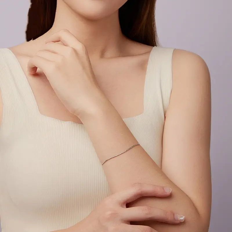 S925 Sterling Silver Snake Bones Chain Bracelet