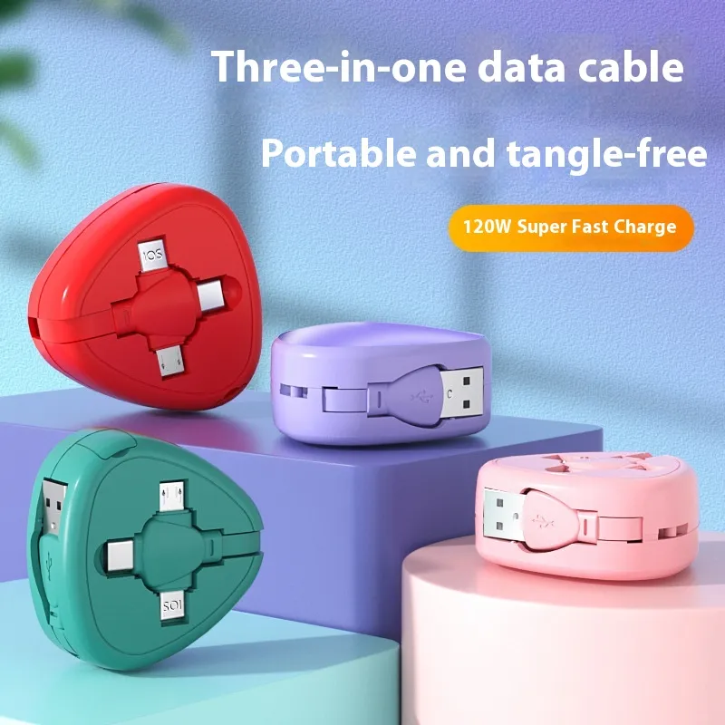 Triangular Telescopic Three-in-one Charge Cable