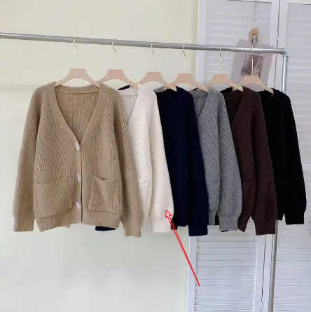 Winter New Horn Button Loose Sweater Coat White - Shop at LoveMi
