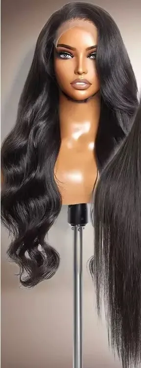 European And American Ladies Front Lace Synthetic Wigs Black Long Curly Hair - Shop at LoveMi
