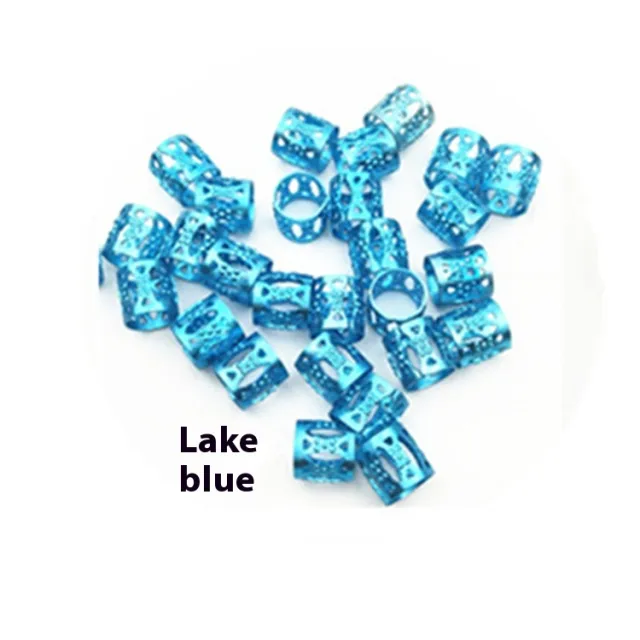 Braid Special Hair Ring Hair Clip Flower Bead Tube African Twist Hair Accessories Hollow Ring Hair Beads Lake Blue - Shop at LoveMi