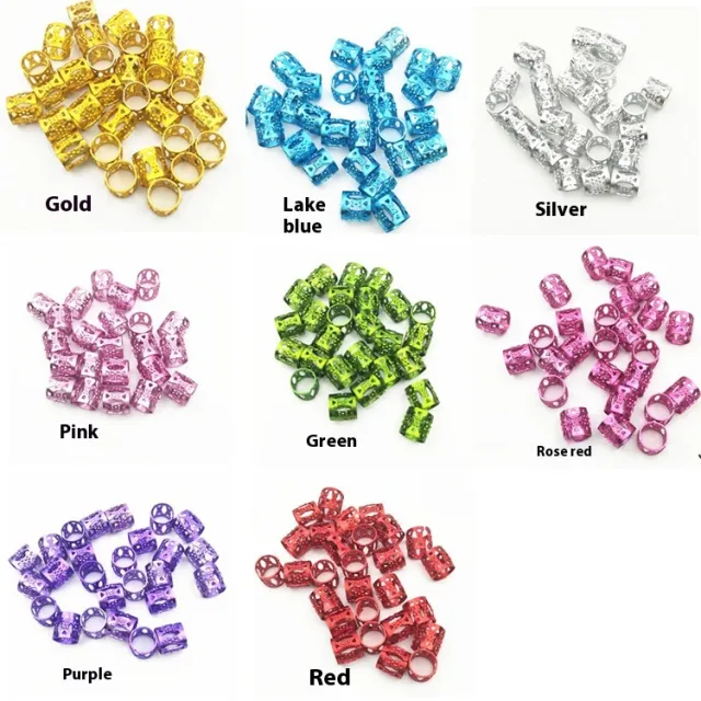 Braid Special Hair Ring Hair Clip Flower Bead Tube African Twist Hair Accessories Hollow Ring Hair Beads Mixed Color - Shop at LoveMi